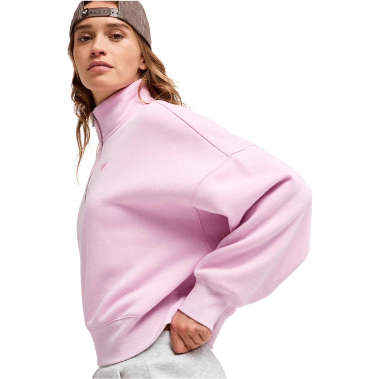 2026 Roxy Womens Everfree High Collar Sweatshirt ERJFT05137 - Pink Lavender